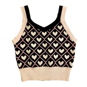hearts cropped sweater vest 💝